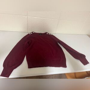 J. Crew Burgundy Sweater with Diamond Details size XS